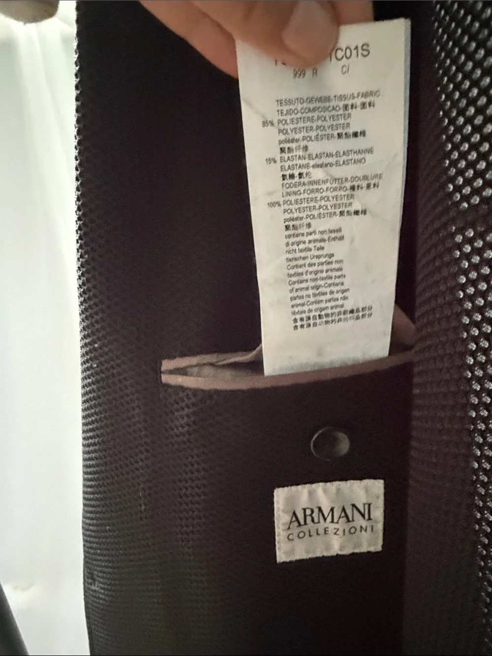 Vintage Armani Collezioni Black Textured TwoButton Blazer